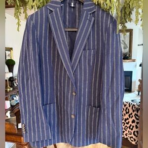 Cremeux Navy Striped Pants